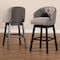 Baxton Studio Theron Gray Upholstered Wood Swivel Bar Stool, PK2 152-9115 - alternate 3